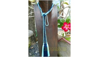 single strand long seed beads tassels necklaces crystal